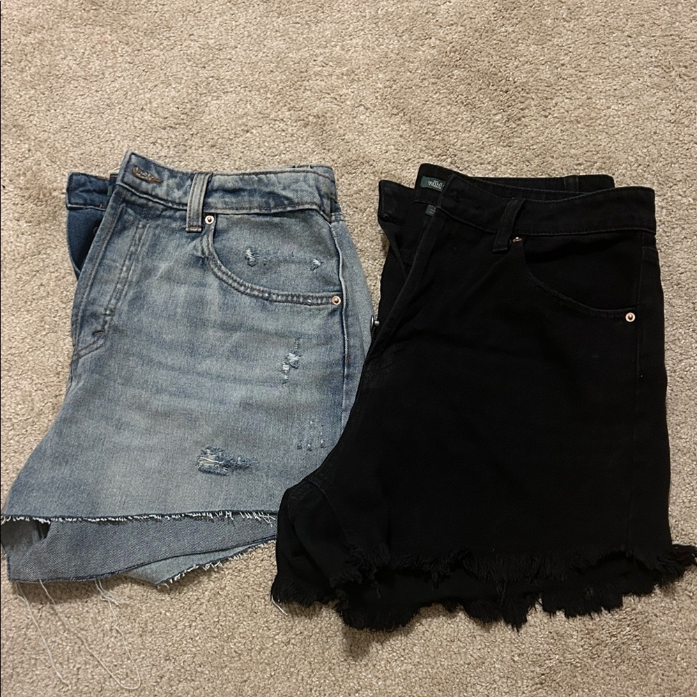 Wild Fable Blue and Black Jean Shorts